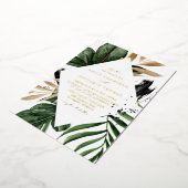 Rustige Waterverf Tropische bladeren Lijst bruilof Folie Uitnodiging (Gedraaid)