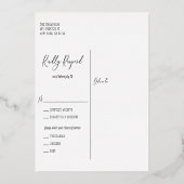 Rustige Waterverf Tropische bladeren Lijst bruilof Folie Uitnodiging (Achterkant)