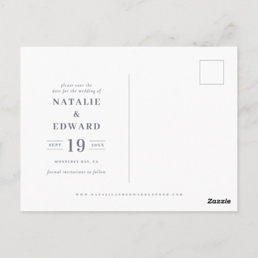 rustige waterverf trouwringfoto op de datum briefkaart (Achterkant)