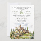 Rustige Waterverf Tuscany QR Code Trouwen Kaart (Voorkant)