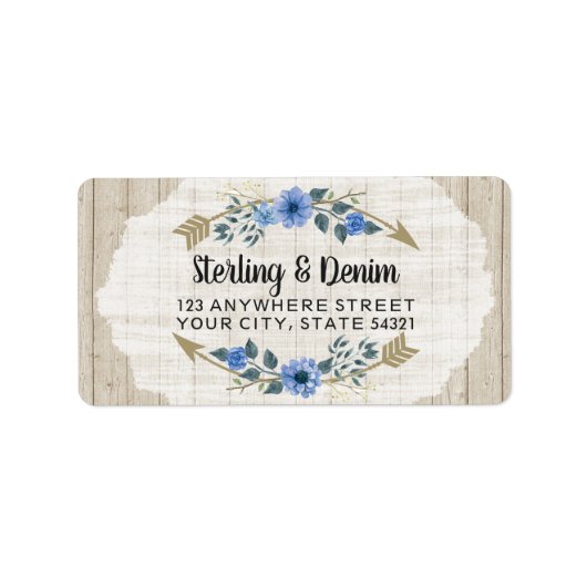 Rustige Waterverf van hout en Bohemen Etiket (Voorkant)