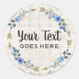 Rustige Waterverf van hout en Bohemen Ronde Sticker