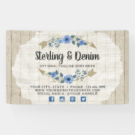 Rustige Waterverf van hout en Bohemen Spandoek