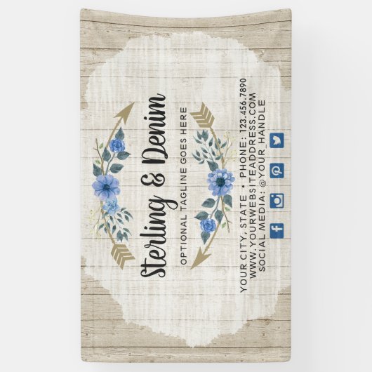 Rustige Waterverf van hout en Bohemen Spandoek (Verticaal)