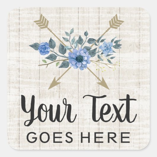 Rustige Waterverf van hout en Bohemen Vierkante Sticker (Voorkant)