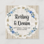 Rustige Waterverf van hout en Bohemen Vierkante Visitekaartje (Voorkant)