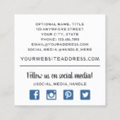 Rustige Waterverf van hout en Bohemen Vierkante Visitekaartje (Achterkant)