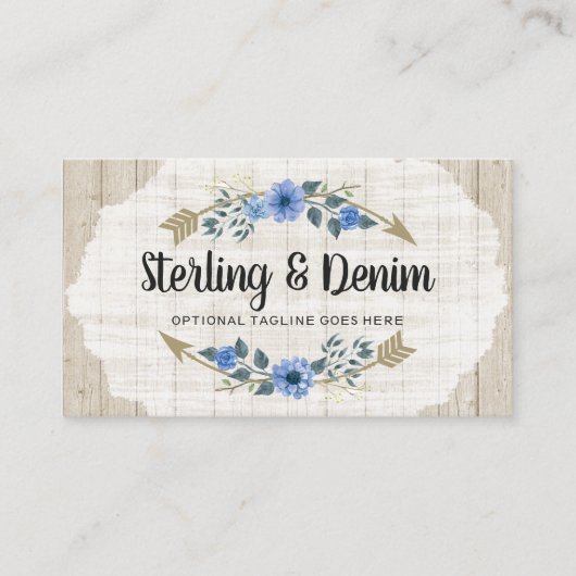 Rustige Waterverf van hout en Bohemen Visitekaartje (Voorkant)