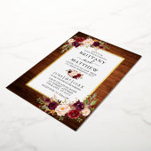 Rustige Waterverf van hout Floral Wedding Gold Folie Uitnodiging (Gedraaid)