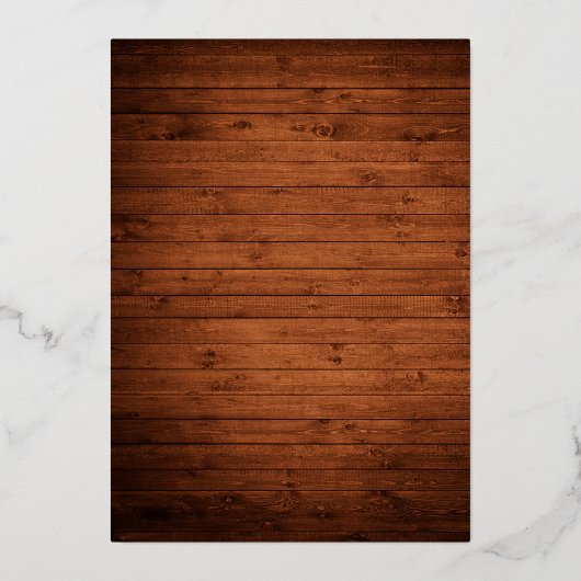 Rustige Waterverf van hout Floral Wedding Gold Folie Uitnodiging (Achterkant)