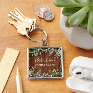 Rustige Waterverf van hout Ivy Ferns Sage Family C Sleutelhanger