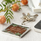 Rustige Waterverf van hout Ivy Ferns Sage Family C Sleutelhanger (Zijkant)