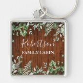 Rustige Waterverf van hout Ivy Ferns Sage Family C Sleutelhanger (Voorkant)