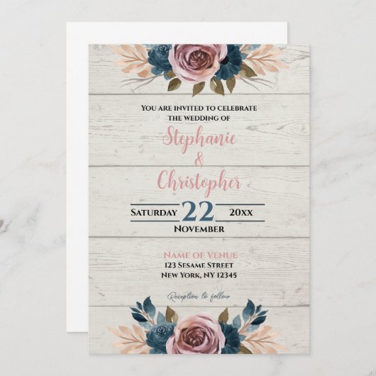 Rustige Waterverf van hout Kaart (Voorkant / Achterkant)