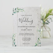 Rustige waterverf van hout met botanische bladeren kaart (Staand voorkant)