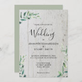 Rustige waterverf van hout met botanische bladeren kaart (Voorkant / Achterkant)