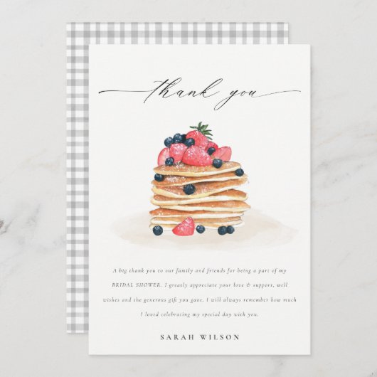 Rustige Waterverf van perskoeken en perskoeken Bedankkaart (Voorkant / Achterkant)