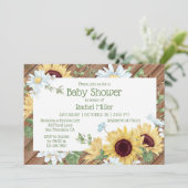 Rustige Waterverf van zonnebloemen Baby shower Kaart (Staand voorkant)