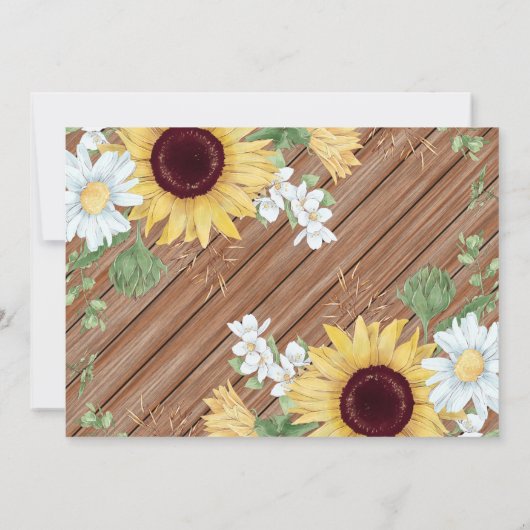 Rustige Waterverf van zonnebloemen Baby shower Kaart (Achterkant)