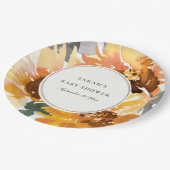 Rustige Waterverf van zonnebloemen Baby shower Papieren Bordje (Gekanteld)