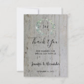 Rustige waterverf verlaat hout Dank je bruiloft Kaart (Voorkant)