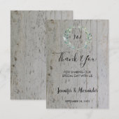 Rustige waterverf verlaat hout Dank je bruiloft Kaart (Voorkant / Achterkant)