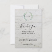 Rustige waterverf verlaat hout Dank je bruiloft Kaart (Voorkant)