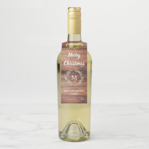 Rustige waterverf verlaat hout Droog kerstfeest Flessenhanger