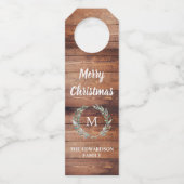 Rustige waterverf verlaat hout Droog kerstfeest Flessenhanger (Voorkant)