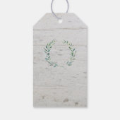 Rustige waterverf verlaat houten trouwtas cadeaulabel (Achterkant)