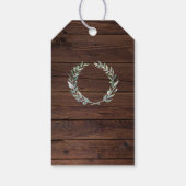 Rustige waterverf verlaat houten trouwtas cadeaulabel (Achterkant)