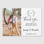 Rustige waterverf verlaat monogram foto bruiloft d (Voorkant)