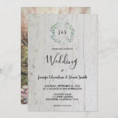 Rustige waterverf verlaat monogram foto Weddenscha Kaart