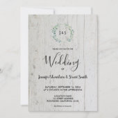 Rustige waterverf verlaat monogram foto Weddenscha Kaart (Voorkant)