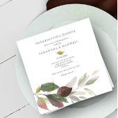 Rustige Waterverf verlaat Thanksgiving Kaart