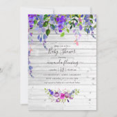 Rustige Waterverf Violet Floral Baby shower Kaart (Voorkant)