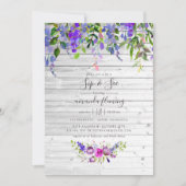 Rustige Waterverf Violet Floral Sip en zie Kaart (Voorkant)