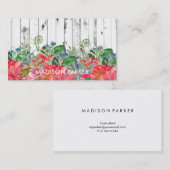 Rustige Waterverf volken op gedeprimeerd wit hout Visitekaartje (Voorkant / Achterkant)