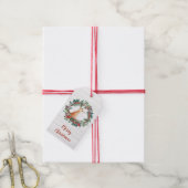 Rustige Waterverf voor kerstmis Cadeaulabel (Met Touw)