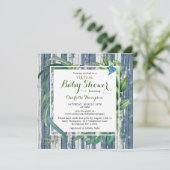 Rustige Waterverf voor virtueel Baby shower Groene Kaart (Staand voorkant)