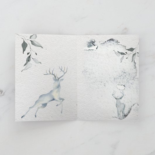 Rustige Waterverf vreedzame deer Kaart (Binnen)