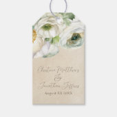 Rustige Waterverf White Ranunculus Cadeaulabel (Voorkant)