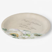 Rustige Waterverf White Ranunculus Papieren Bordje (Gekanteld)