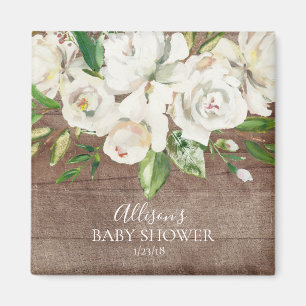 Rustige Waterverf White Roses Shower Favor Magnet