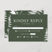 Rustige Waterverf Wild Wedding Kindly Reply RSVP Kaartje (Voorkant / Achterkant)