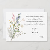 Rustige Waterverf Wildbloem Thema Moderne bruiloft Bedankkaart (Achterkant)