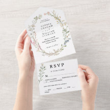 Rustige Waterverf Wildbloem Theme Spring Wedding