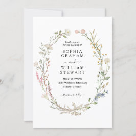Rustige Waterverf Wildbloem Theme Spring Wedding Kaart