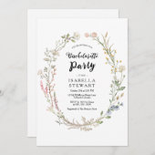 Rustige Waterverf Wilde bloem Bachelorette Party Kaart (Voorkant / Achterkant)