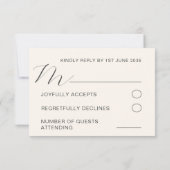 Rustige Waterverf Wilde Bloem & Beige Wedding RSVP (Achterkant)